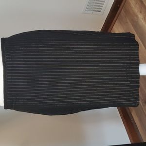 New York & Co. Black Pencil Skirt with Metallic Gold Stripes